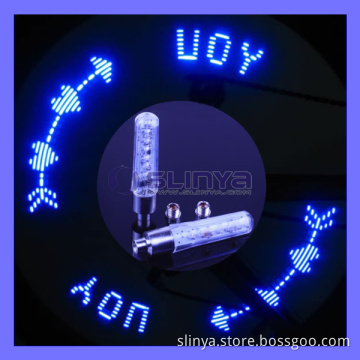 7 Color Letter Text Pattern LED Wheel Light Bicycle Valve LED Multicolor (SL-336)